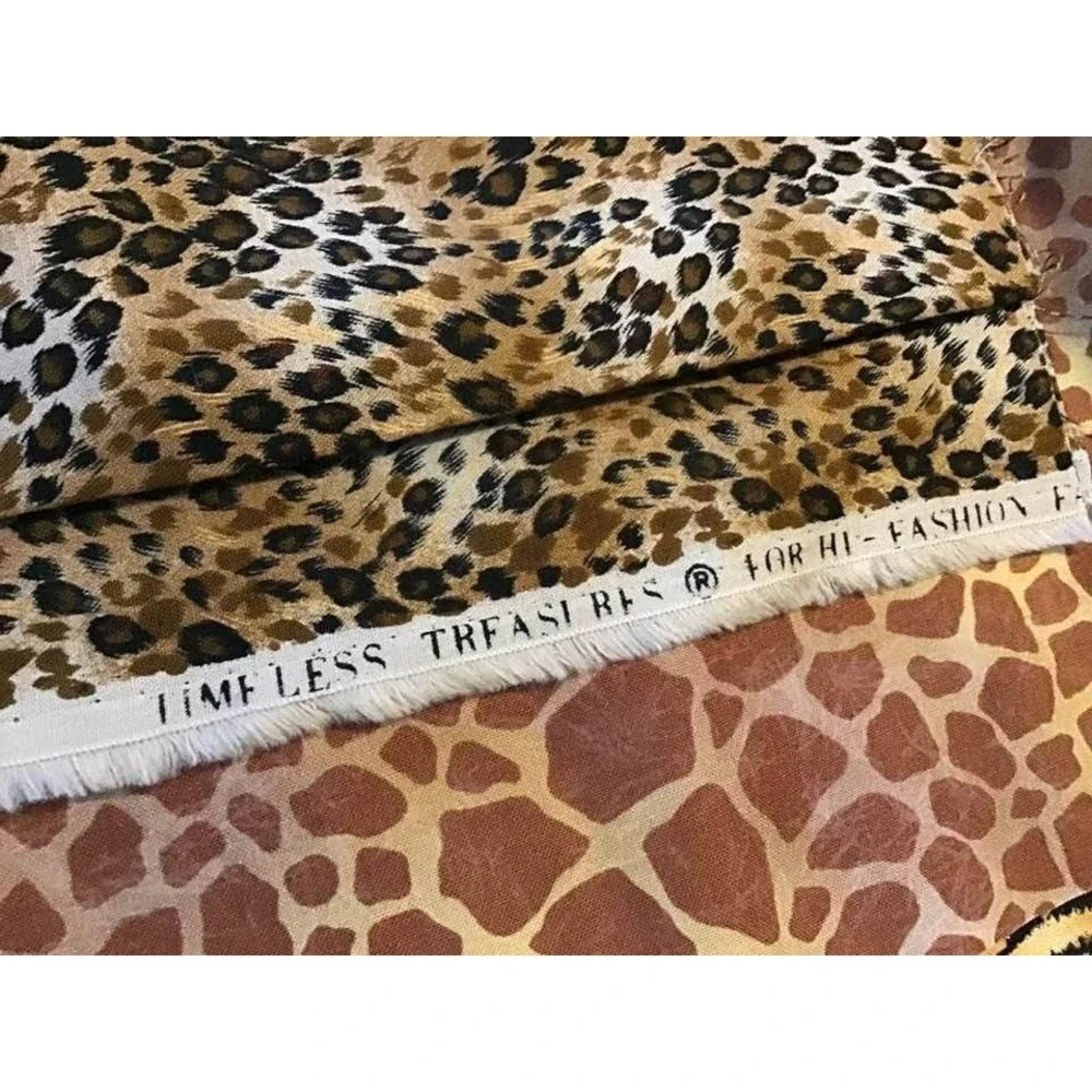 Wild African Animals Skin Print Quilt Fabric Debbie Mumm Timeless Lot Tiger Cats